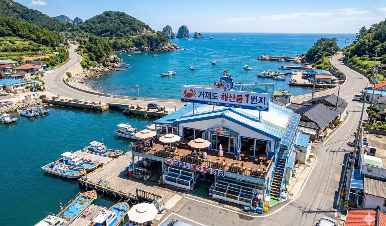 거제도 해산물 식당 뷰