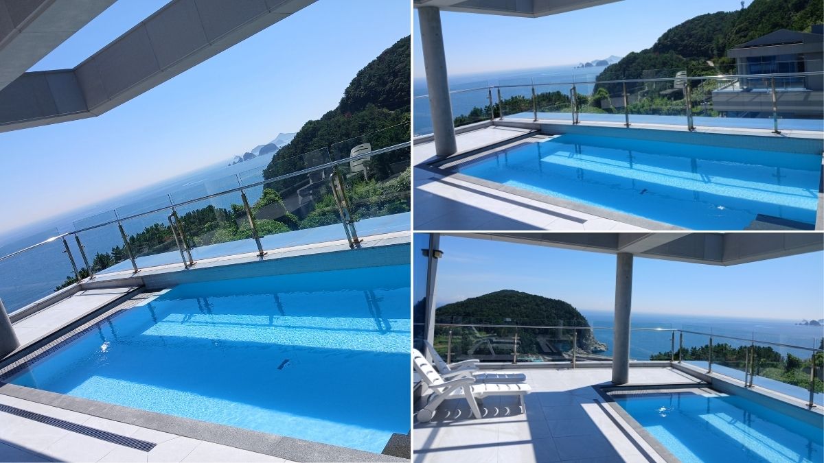 파티레지나 실외 워터풀 수영장 및 오션뷰 전경