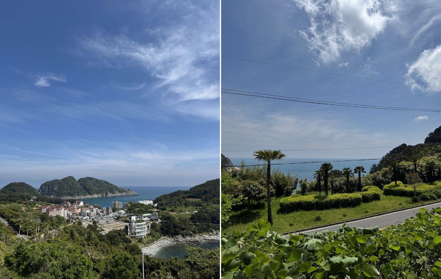 거제도 경상남도 거제시 파티레지나에서 바라본 해금강 오션뷰와 자연 풍경이 함께 어우러진 전경